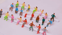 Load and play video in Gallery viewer, 20/50/100 pcs Miniature Sitting People 1:75 Scale Model Figures for Train Scenery DIY Dioramas Railway Layout Architecture Craft Supplies

