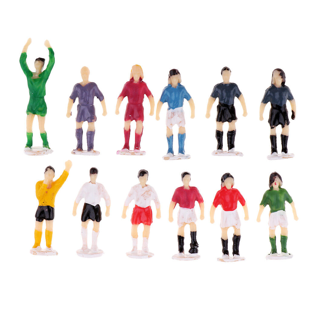 12 pcs Miniature Football Soccer Players People Painted Unpainted Figure 1:87 Models HO Scale Layout Scenery Accessories Diorama Supplies