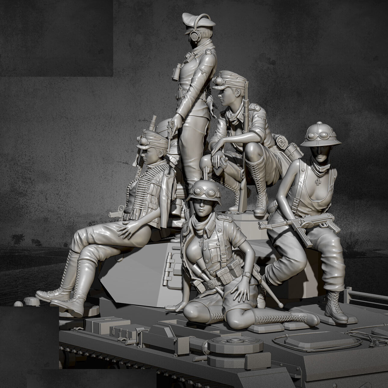 ANCIENNE MAQUETTE FIGURINE German Tank Crew Italaerei = Italeri (306) 1