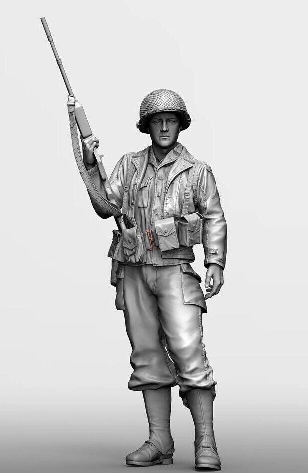 WWII U.S. Bar Gunner Soldier Unpainted Resin Figure 1/16 Scale Unassembled Model