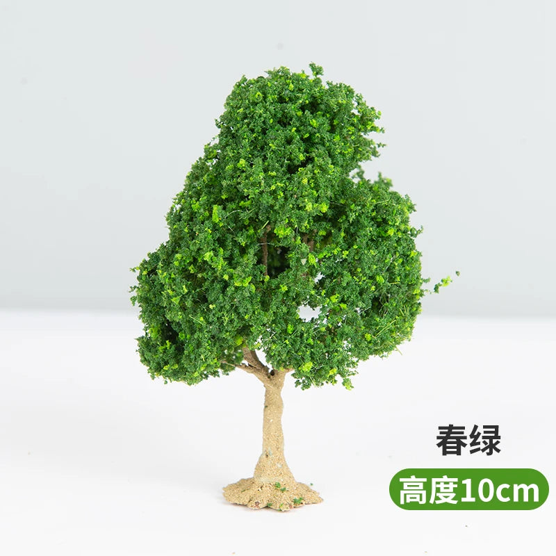 10/12/15cm Miniature Spring Green Tree Wire Model Train Railway Accessories Fairy Garden Landscape Terrarium Diorama Craft Supplies