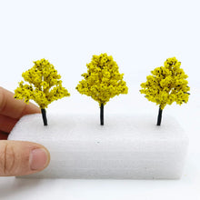 Load image into Gallery viewer, 50 pcs 5cm Miniature Flowering Tree Models N HO Scale Railway Layout Accessories DIY Landscape Dollhouse Terrarium Diorama Craft Supplies
