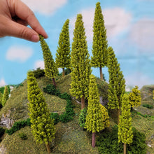 Load image into Gallery viewer, 20 pcs 9-13cm Mixed Miniature Pine Tree Models Train Railway Accessories Forest Fairy Garden Landscape Terrarium Diorama Craft Supplies
