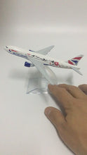 Load and play video in Gallery viewer, British Airways Boeing 777 Airplane 16cm DieCast Plane Model
