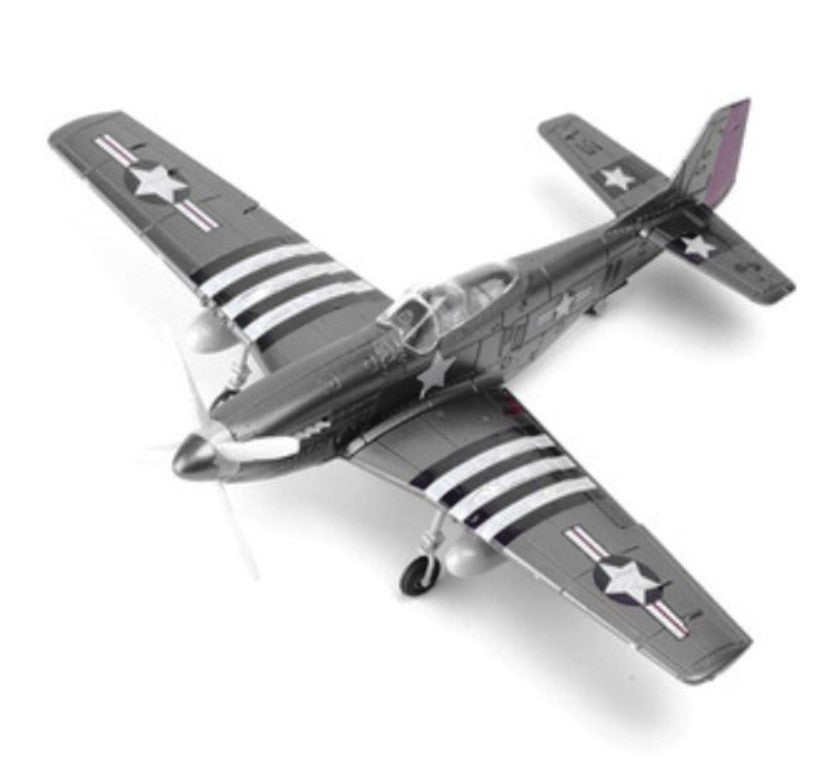 WWII Military Aircraft North American P-51 Mustang Fighter 1/48 Plane 4D Assembly Model Kit Toy (Choose Color)