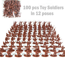 Load image into Gallery viewer, 100 pcs Classic WWII Mini Military Plastic Toy Soldiers Army Men Figures 12 Poses (Choose Color)

