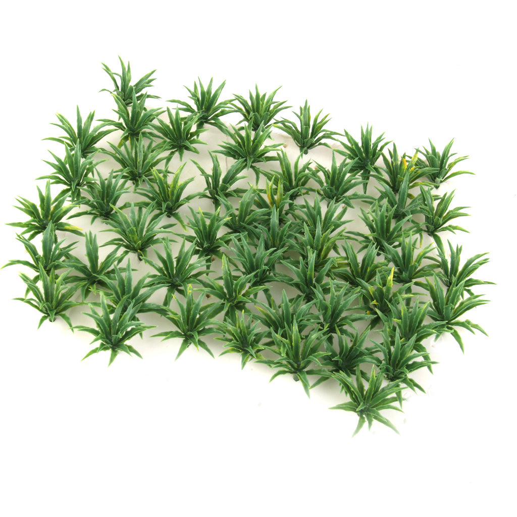 50 pcs Miniature Grass Bushes Plants Trees Models 1:100 Scale Train Railway Forest Fairy Garden Landscape Terrarium Diorama Craft Supplies