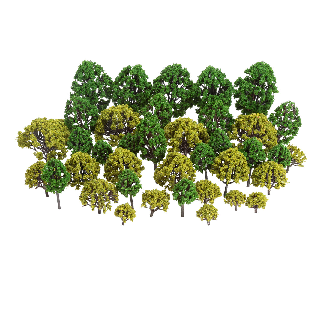 40 pcs Miniature Mixed Green Trees Models HO N Z Scale Train Railway Accessories Forest Fairy Garden Landscape Terrarium Diorama Craft Supplies