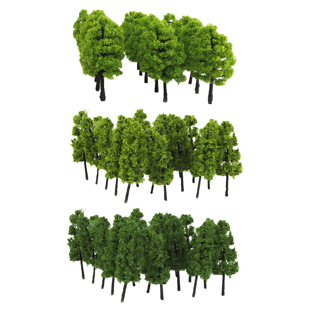 40 pcs Miniature Green Tree Models HO Z Sacle Train Railway Accessories Forest Fairy Garden Landscape Terrarium Diorama Craft Supplies