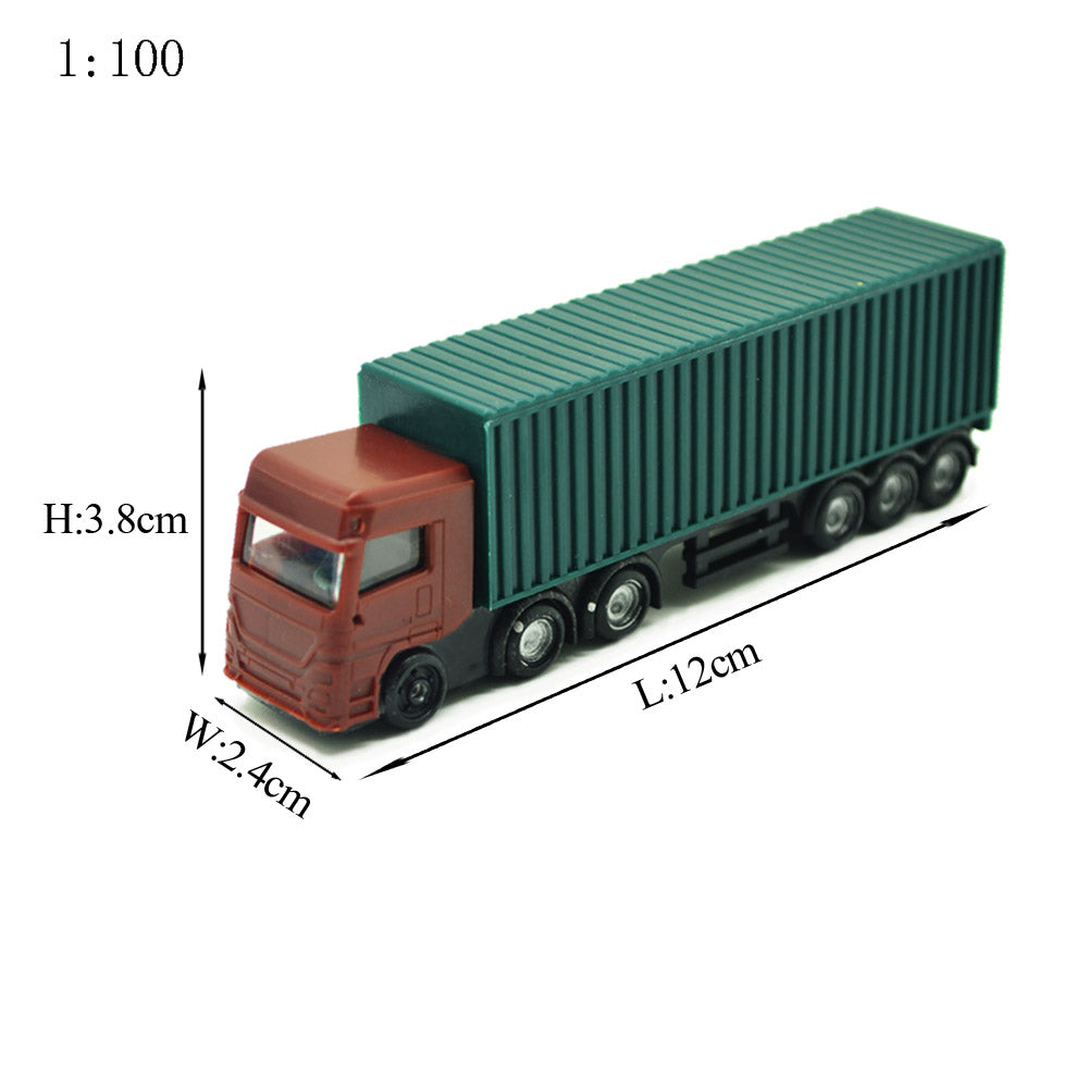 5 pcs Miniature Container Truck Vehicle 1:100-500 Transport Lorry Car Model Toy Landscape Building Scenery Accessories Diorama Supplies