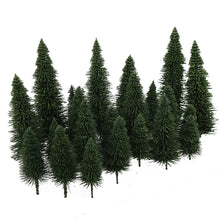 Load image into Gallery viewer, 40 pcs Miniature Green Pine Models HO O N Z Scale Train Railway Accessories Forest Fairy Garden Landscape Terrarium Diorama Craft Supplies
