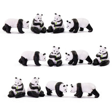 Load image into Gallery viewer, 12 pcs Miniature Giant Panda Wild Animal 1:87 Figures HO Scale Models Landscape Garden Scenery Layout Scene Accessories Diorama Supplies
