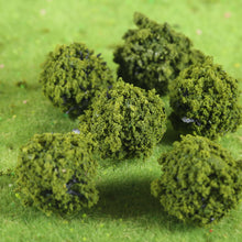 Load image into Gallery viewer, 40 pcs Miniature Green Bush Trees Models Train Railway Accessories Forest Fairy Garden Landscape Terrarium Diorama Craft Supplies
