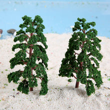 Load image into Gallery viewer, 5 pcs 14cm Miniature Green Tree Models Train Railway Accessories Forest Fairy Garden Landscape Terrarium Diorama Craft Supplies
