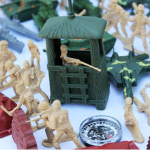Load image into Gallery viewer, 170 pcs Classic WWII Military Playset Plastic Toy Soldier Army Men 5cm Figures &amp; Accessories
