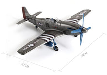 Load image into Gallery viewer, WWII Military Aircraft North American P-51 Mustang Fighter 1/48 Plane 4D Assembly Model Kit Toy (Choose Color)

