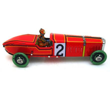 Load image into Gallery viewer, MS808 Vintage German Red Race Car Retro Clockwork Wind Up Tin Toy Collectible
