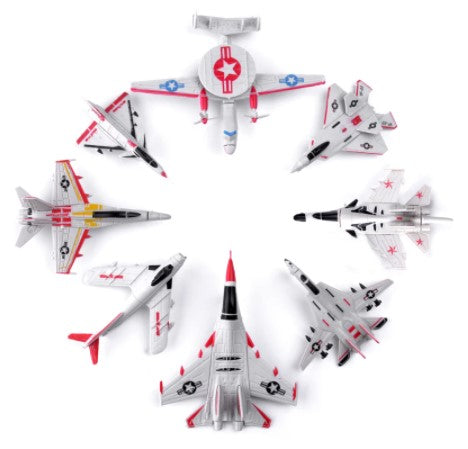 8 pcs Mini Military Airplane Fighter Aircraft Plane 4D Assembly Model Kit Toy