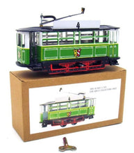 Load image into Gallery viewer, MS638 Green Vintage Tram Trolley Streetcar Retro Clockwork Wind Up Tin Toy Collectible
