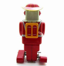 Load image into Gallery viewer, MS652 Mechanical Space F.D. Robot Fireman Retro Clockwork Wind Up Tin Toy Collectible
