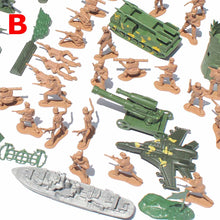 Load image into Gallery viewer, 97 pcs Classic WWII Military Playset Plastic Toy Soldier Army Men 5cm Figures &amp; Accessories
