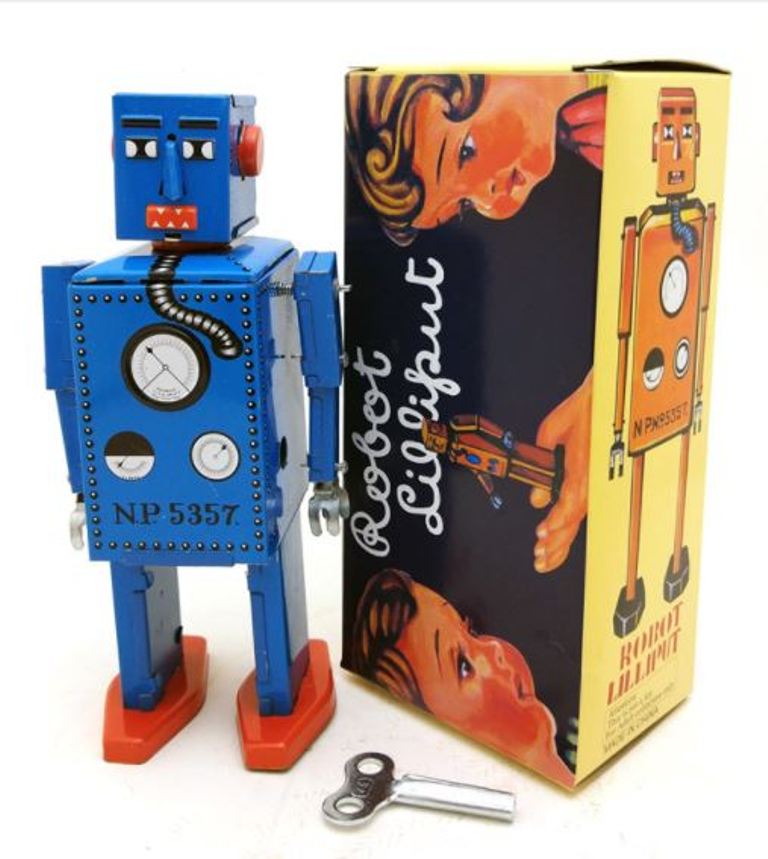 MS397 Mechanical Walking Lilliput Robot Retro Clockwork Wind