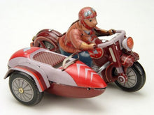 Load image into Gallery viewer, MS450 Vintage Motorcycle with Sidecar Retro Clockwork Wind Up Tin Toy Collectible
