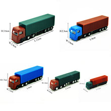 Load image into Gallery viewer, 5 pcs Miniature Container Truck Vehicle 1:100-500 Transport Lorry Car Model Toy Landscape Building Scenery Accessories Diorama Supplies
