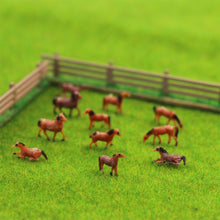 Load image into Gallery viewer, 60 pcs Miniature Horse Farm Animal 1:150 Figures N Scale Models 6 Poses Landscape Garden Scenery Layout Scene Accessories Diorama Supplies
