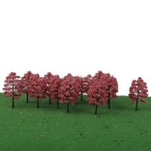 Load image into Gallery viewer, 20 pcs Miniature Red Maple Tree Models Train Railway Accessories Forest Fairy Garden Landscape Terrarium Diorama Craft Supplies
