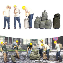 Load image into Gallery viewer, Miniature Carrier Worker Are Carrying Sack Scene 1:64 Handpaint Figure Models Toys Landscape Layout Scene Accessories Diorama Supplies
