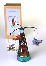 Load image into Gallery viewer, MM264 Vintage Flying Planes Go Round Retro Clockwork Wind Up Tin Toy Collectible
