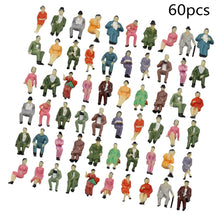 Load image into Gallery viewer, 60 pcs Miniature All Seated Passenger Train Sitting People Figures 1:87 Ho Scale Models Toys Layout Scene Accessories Diorama Supplies
