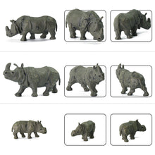 Load image into Gallery viewer, 12 pcs Miniature Rhinoceros Wild Animal 1:87 Figures HO Scale Models Toys Landscape Garden Scenery Layout Scene Accessories Diorama Supplies
