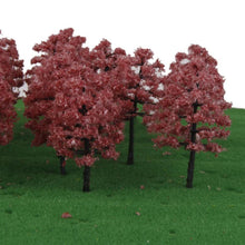 Load image into Gallery viewer, 20 pcs Miniature Red Maple Tree Models Train Railway Accessories Forest Fairy Garden Landscape Terrarium Diorama Craft Supplies
