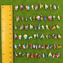 Load image into Gallery viewer, 100 pcs Miniature Train Passenger Railway People Painted Figures Z Scale 1:200 Models Toys Layout Scence Accessories Diorama Supplies
