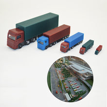 Load image into Gallery viewer, 5 pcs Miniature Container Truck Vehicle 1:100-500 Transport Lorry Car Model Toy Landscape Building Scenery Accessories Diorama Supplies
