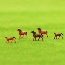 Load image into Gallery viewer, 60 pcs Miniature Horse Farm Animal 1:150 Figures N Scale Models 6 Poses Landscape Garden Scenery Layout Scene Accessories Diorama Supplies
