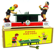 Load image into Gallery viewer, MS358 Ping Pong Table Tennis Retro Clockwork Wind Up Tin Toy Collectible
