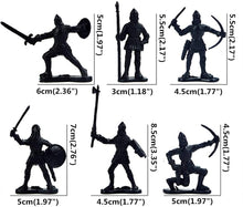 Load image into Gallery viewer, 60 pcs Classic Medieval Warfare Knights Middle Ages Warriors Plastic Toy Soldiers Figures Set
