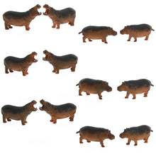Load image into Gallery viewer, 12 pcs Miniature Hippo Wild Animal 1:87 Figures HO Scale Models Toys Landscape Garden Scenery Layout Scene Accessories Diorama Supplies
