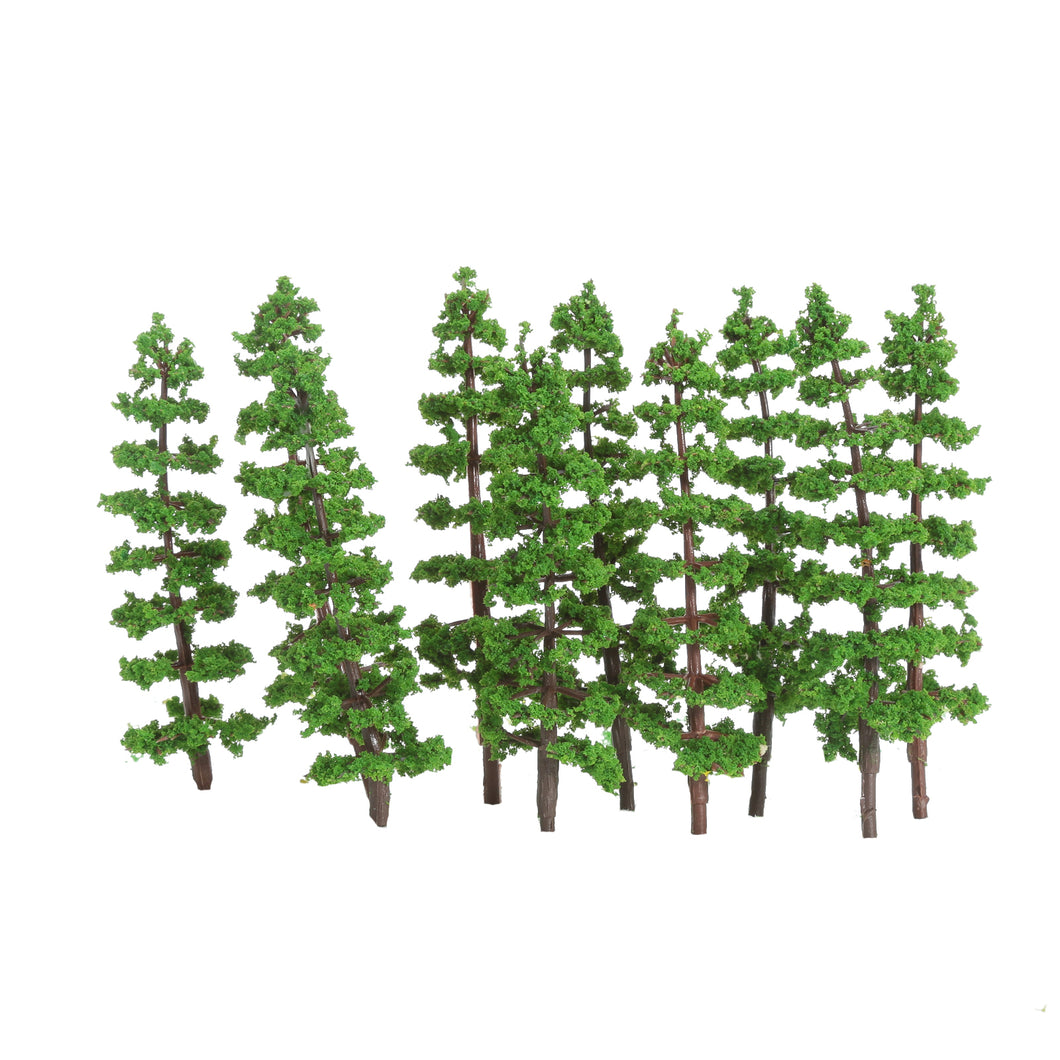 10 pcs 9cm Miniature Green Pine Trees Models Train Railway Accessories Forest Fairy Garden Landscape Terrarium Diorama Craft Supplies