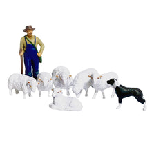 Load image into Gallery viewer, Miniature Shepherd Sheep Dog Farm Animal Figures 1:64 Scale Models Toys Landscape Garden Layout Scene Accessories Diorama Supplies
