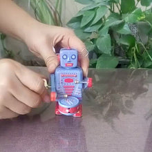 Load and play video in Gallery viewer, MS514 Musical Drummer Robot Clockwork Wind Up Tin Toy Collectible
