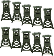 Load image into Gallery viewer, 10 pcs Classic WWII Military Watch Tower Models Plastic Toy Soldier Army Men Accessories
