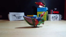 Load and play video in Gallery viewer, MS029 Vintage Pecking Blue Bird Retro Clockwork Wind Up Tin Toy Collectible
