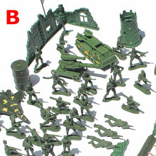 Load image into Gallery viewer, 97 pcs Classic WWII Military Playset Plastic Toy Soldier Army Men 5cm Figures &amp; Accessories
