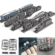 Load image into Gallery viewer, 9 pcs Mini Train Engine Ho Scale 4D Assembly 1/200 Plastic Model Kit DIY Toy
