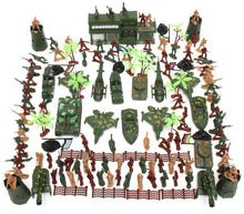 Load image into Gallery viewer, 146 pcs Classic WWII Military Playset Plastic Toy Soldier Army Men 5cm Figures &amp; Accessories
