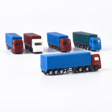 Load image into Gallery viewer, 5 pcs Miniature Container Truck Vehicle 1:100-500 Transport Lorry Car Model Toy Landscape Building Scenery Accessories Diorama Supplies
